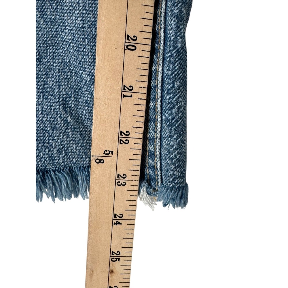 We the Free People Women's Blue Maggie Straight Leg Distressed Ripped Jeans 28 - Picture 7 of 7